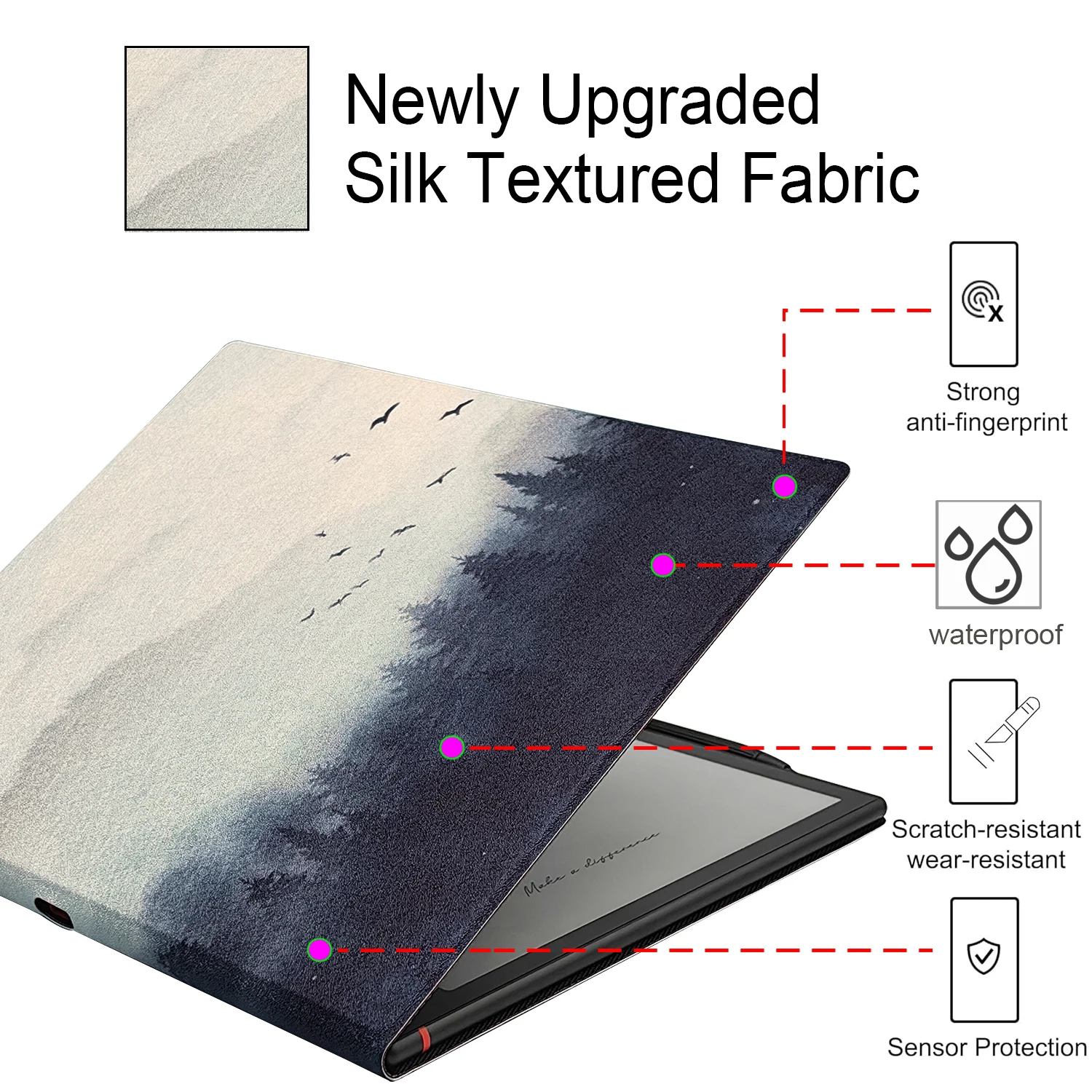 GAUGGER Magnetic Stand Case for Onyx Boox Note Air 5C/4 C (2025/2024 Released) Ultra-Thin Lightweight Cover with Auto Sleep/Wake