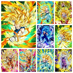 DIY diamentowe zestawy do malowania Dragon Ball Z Super Saiyan Goku haft mozaika ścieg krzyżykowy wystrój domu rękodzieło prezentowe dla dzieci