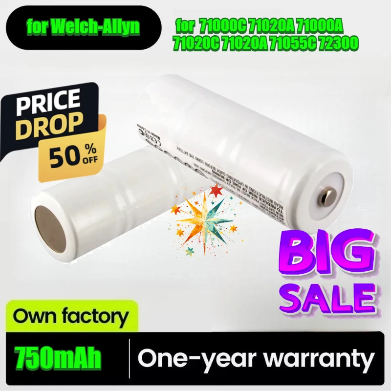 

Medical Battery 3.6V/750mAh 78904587 for Welch-Allyn 71000C 71020A 71000A 71020C 71020A 71055C 72300 High Qualty Battery