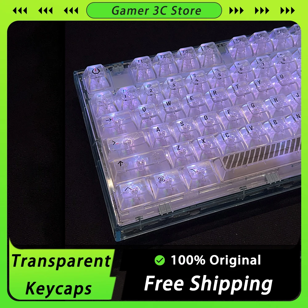 

KCA Transparent Keycaps Light Transmission Sublimation 140 Key Keycap Ergonomic Design Mechanical Keyboard Pc Gamer Accessories