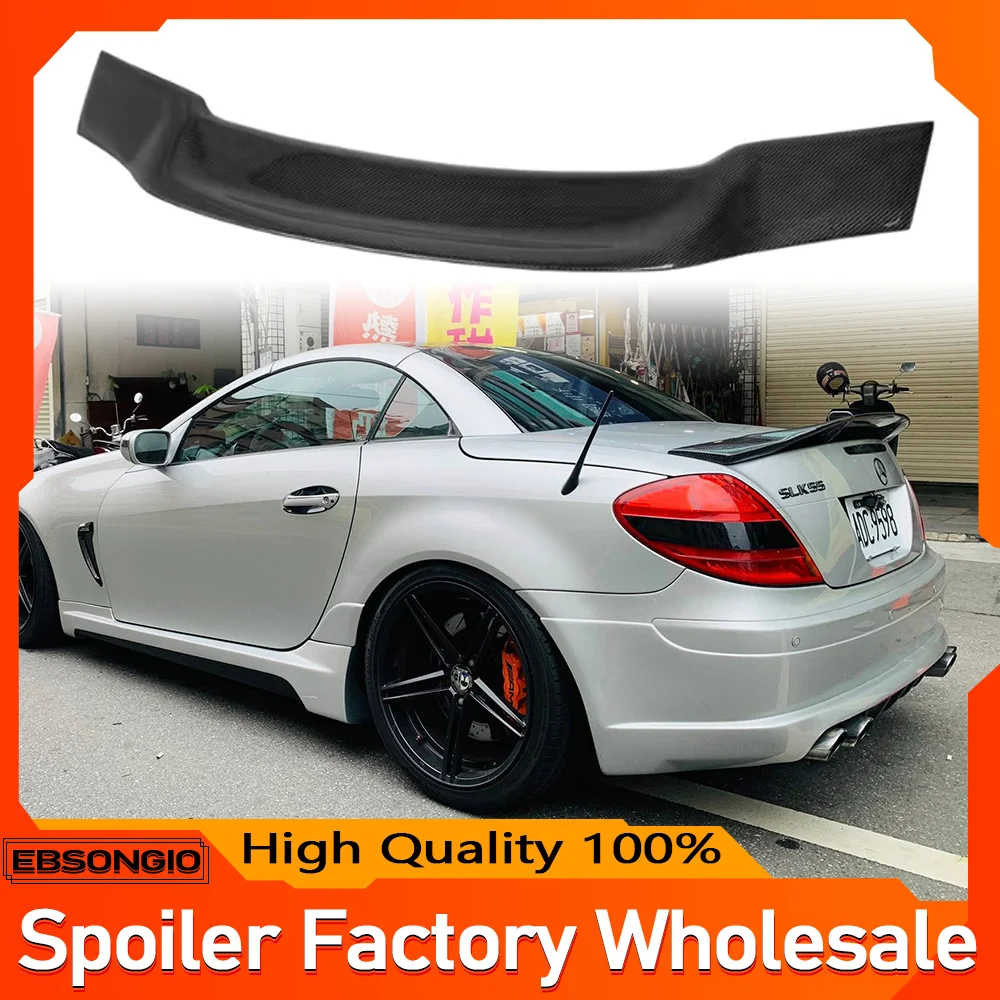For Benz R171 R Style Carbon Fiber Rear Spoiler Wing For Benz SLK Class R171 2005 - 2010 SLK200 SLK280 SLK300 SLK350 Spoiler
