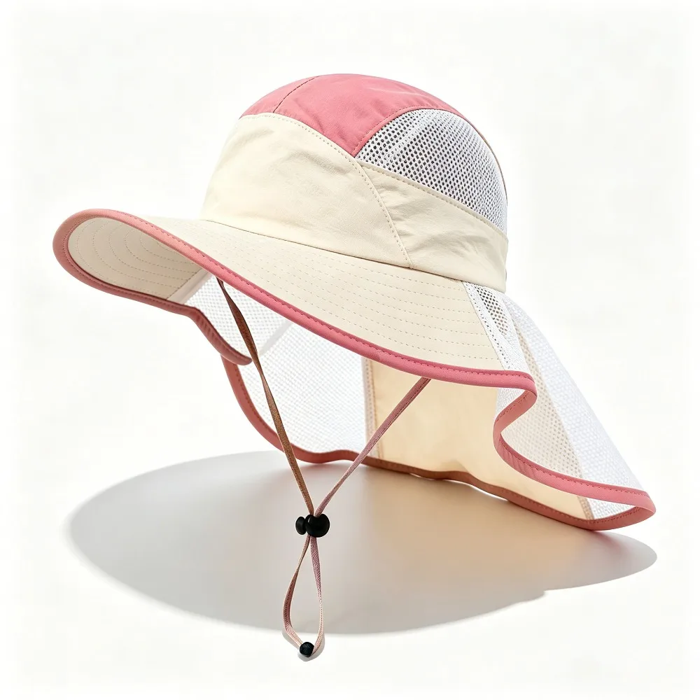 

Children's fisherman's hat quick-drying fabric patchwork shawl hat girl's daily sun hat cute solid color simple.