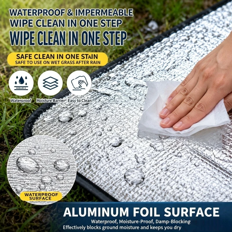 Outdoor Camping Mat Foam Aluminum Insulation Foil Mats Portable Moisture Proof Pad Beach Picnic Sleeping Pad Camping Supplies