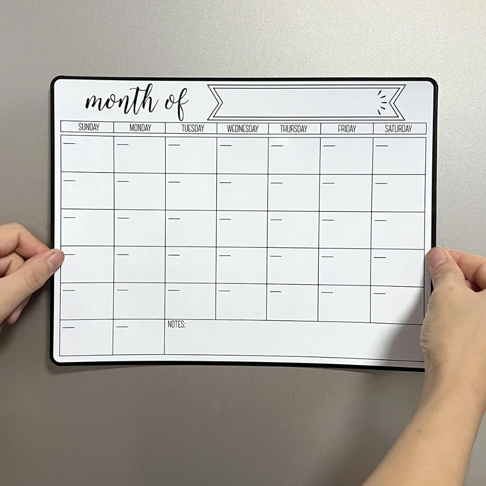 New Magnetic Dry Erase Calendar Easy Clean Wall Mount Monthly Planner Reusable Fridge Message Board Kitchen Use
