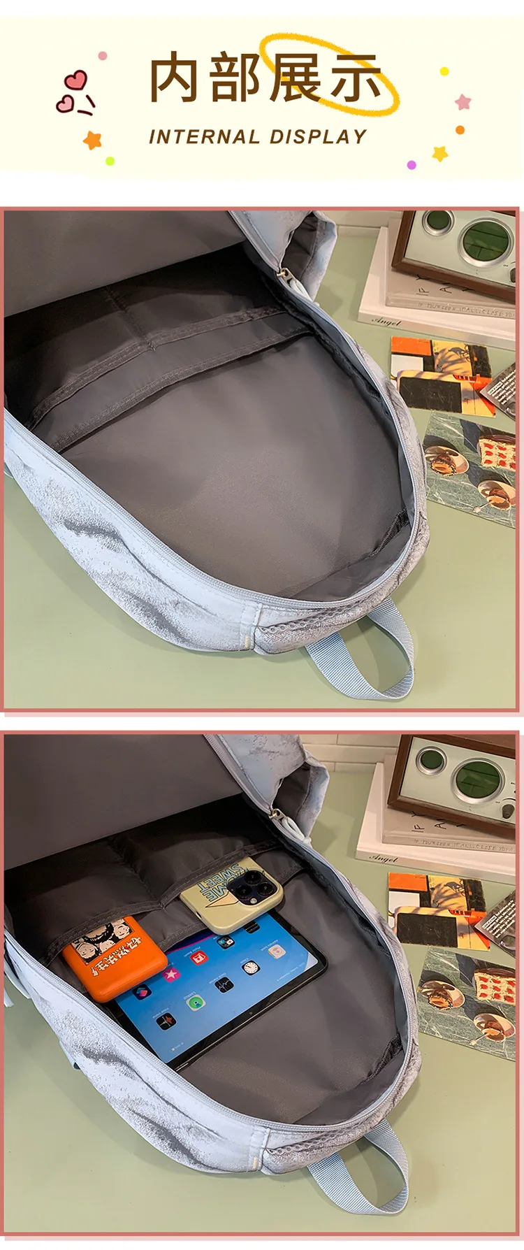 حقيبة مدرسية ذات سعة كبيرة على ظهره حقيبة مدرسية من النايلون حقائب سفر رياضية خارجية Unsiex حقيبة ظهر للأمتعة #6