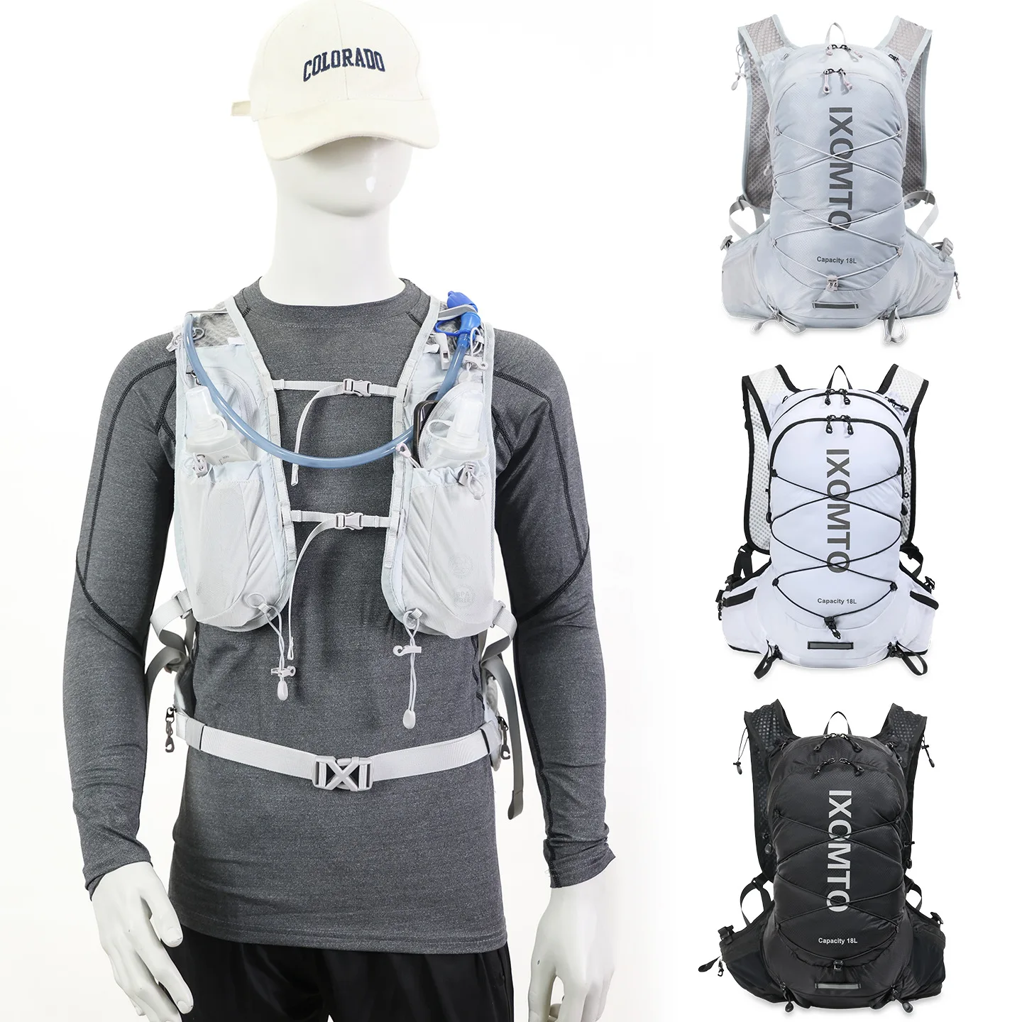 Outdoor Sports Marathon Backpack Cycling Hiking Lightweight Multi-pocket Design Shoulder Strapwithwater Outlet Large CapacityBag