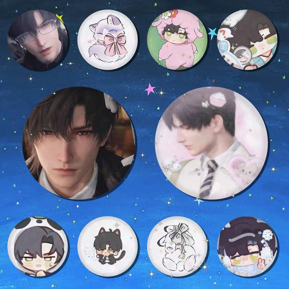 Love And Deep Space Zayne Round Button Badge Pin Set Anime Cartoon Game Music Cool Fashion Brooch For Backpack Clothes Hat