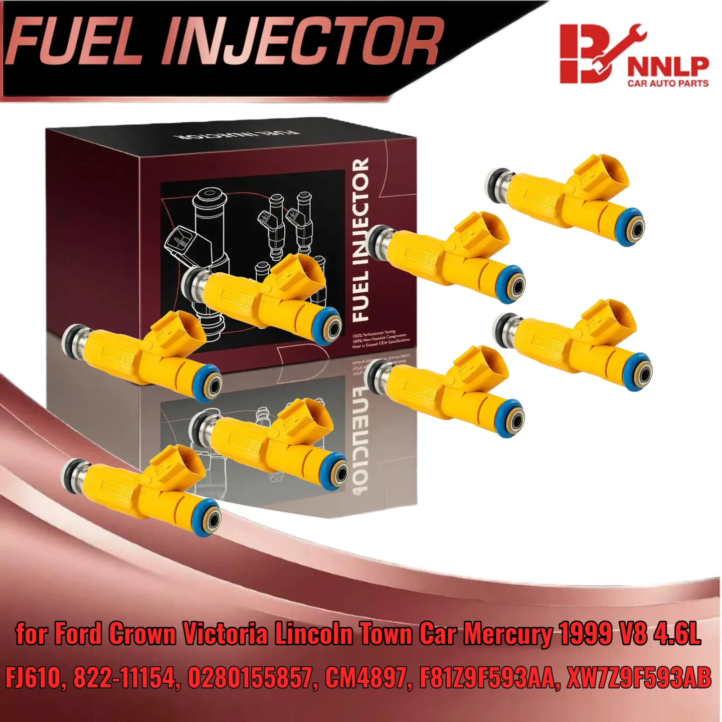 

for Ford Crown Victoria for Lincoln Town Car Mercury Grand Marquis 8PCS Fuel Injectors V8 4.6L 0280155857