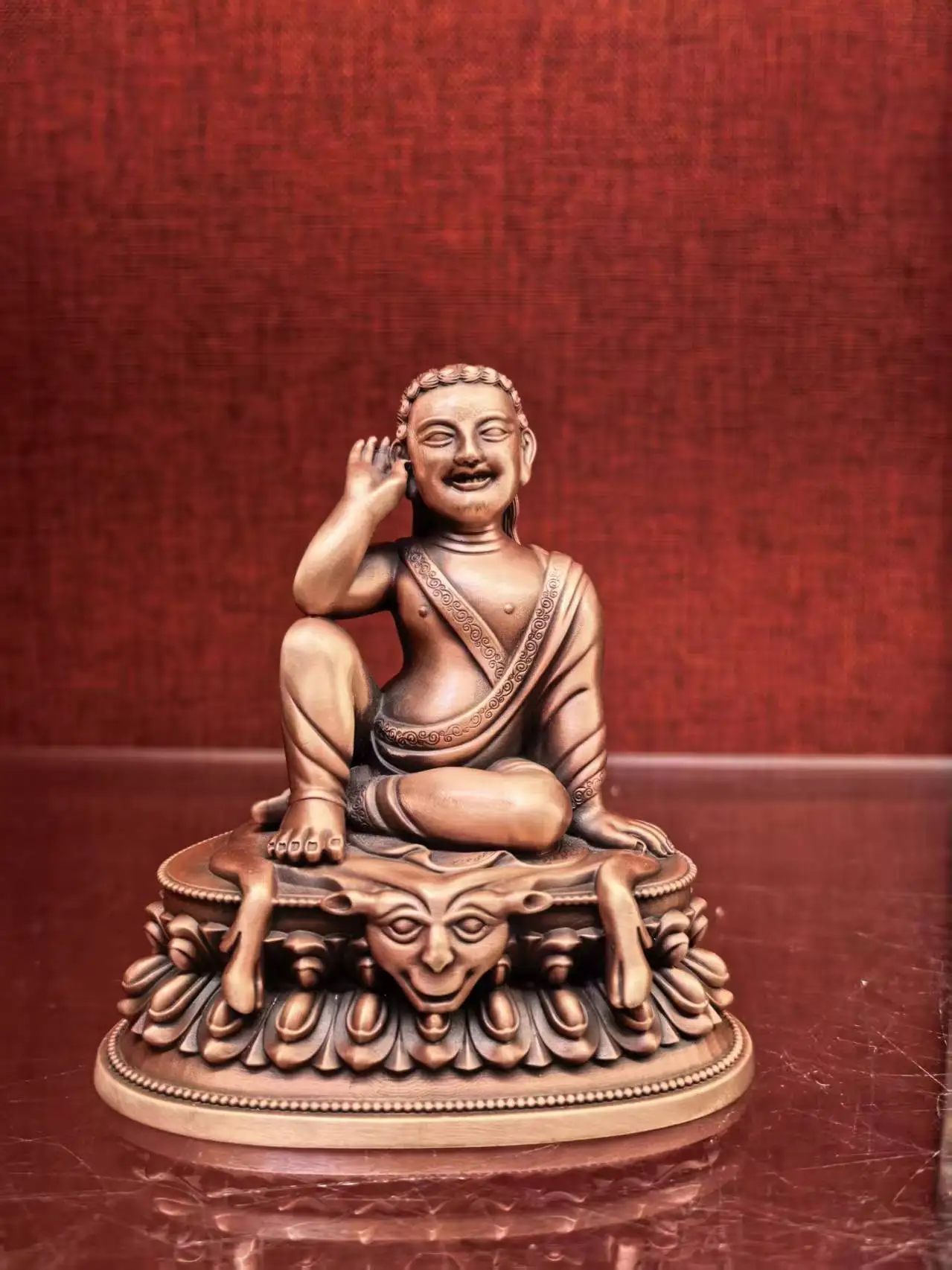 Boutique copper Buddha statue Venerable Milarepa Height 10 cm