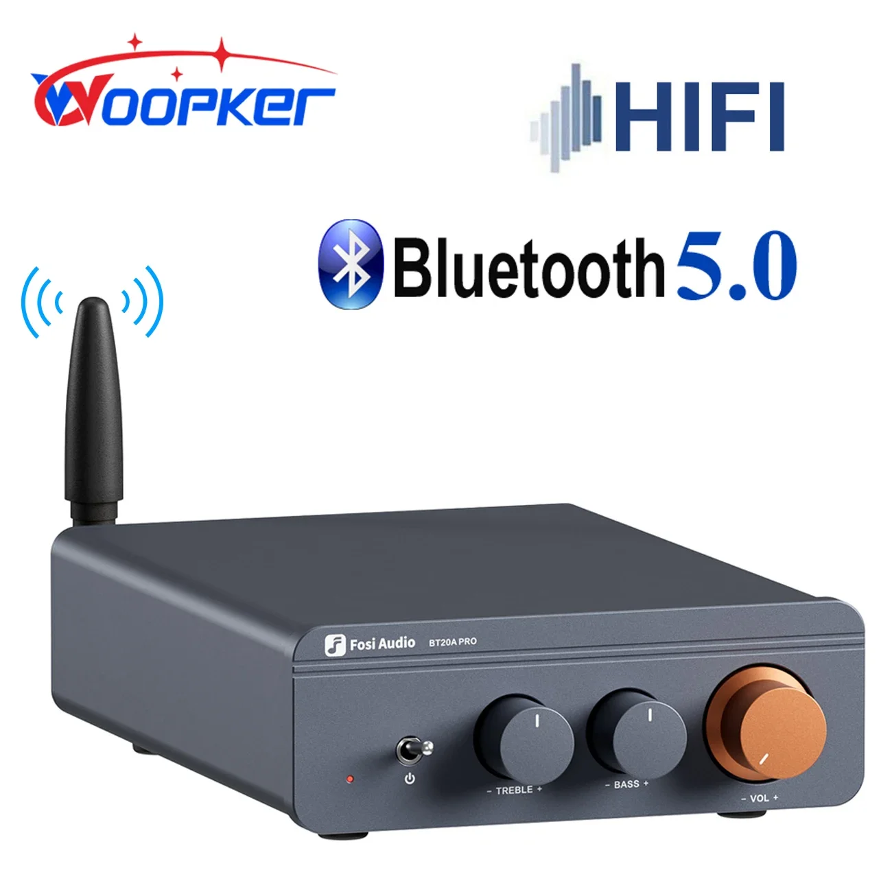 Woopker BT20A Pro TPA3255 Mini HiFi  Audio Amplifier Bluetooth 5.0 Max Power 600W Home Audio Stereo 2.0channel Class D Amplifier