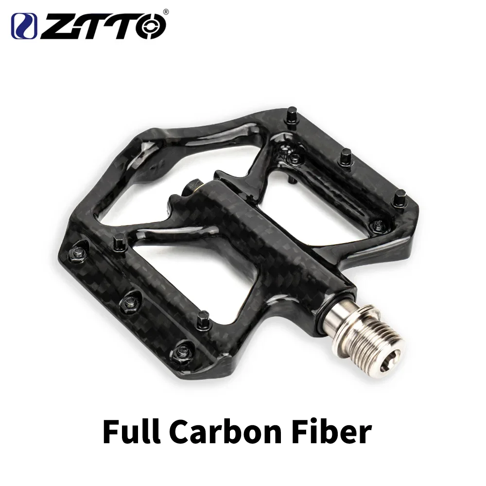

ZTTO велосипедные педали, сверхлегкие полностью карбоновые педали с подшипниками, педаль для шоссейного велосипеда, титановая ось, прочная велосипедная педаль, противоскользящая