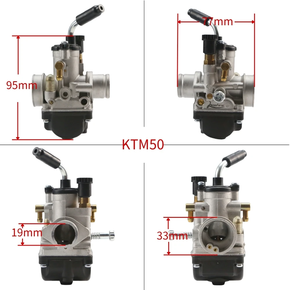 Motorcycle 19mm Carburetor For KTM 50 SX 50SX SX50 Pro Senior Junior 50cc Dirt Pit Bike PHBG19 Carburetor Replacement Parts