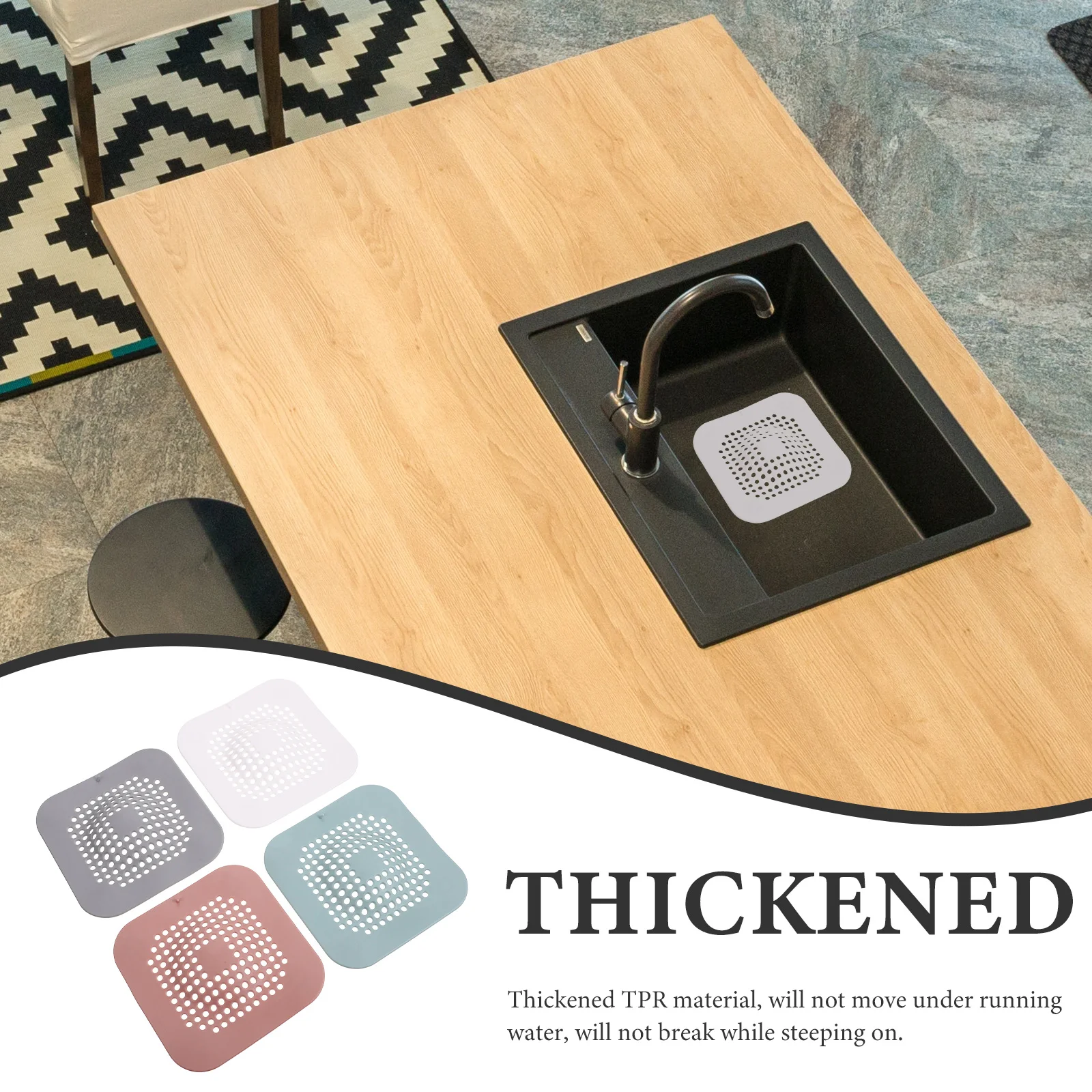 

Комплект из 4 накладок на сливную решетку из ТПР, нескользящие заглушки для раковины, фильтр для улавливания волос в кухне и ванной, крышка для слива, фильтр для пола, заглушки для кухонной раковины