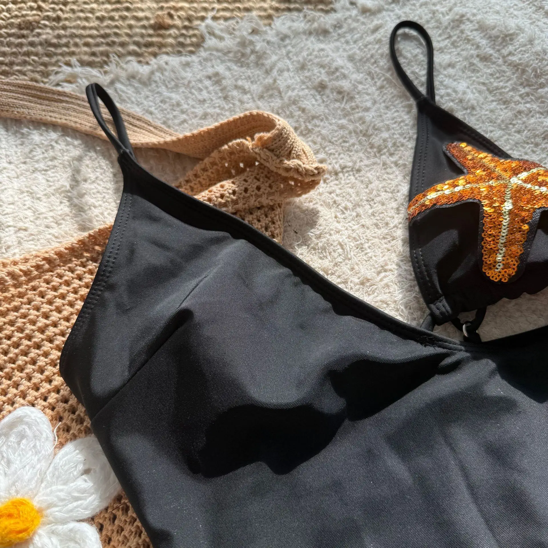 sexy gouden pailletten zeester badpakken een stuk effen bikini onregelmatige badmode bodysuits vrouwen biquini badpakken tankini