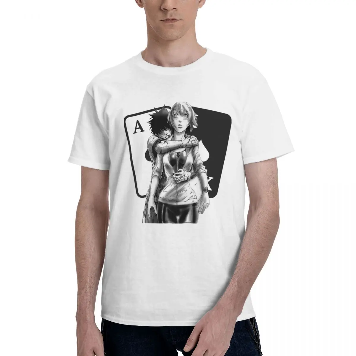 Men Alice In Borderland Anime Awesome T Shirt Streetwear Oversized Cotton Sleeve Tee Shirt