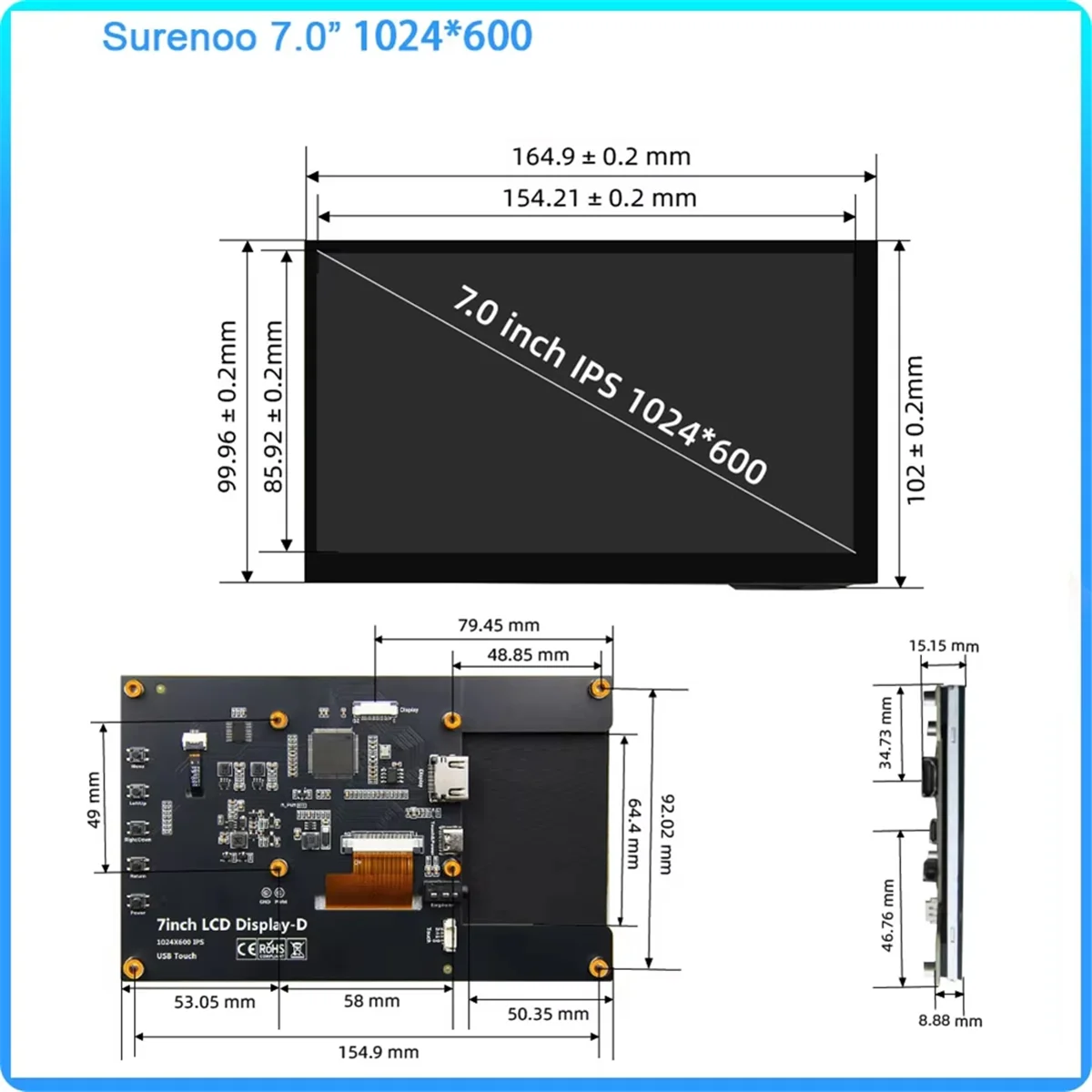 

【Lowest-Price!】7 Inch Raspberry Pi feel Display