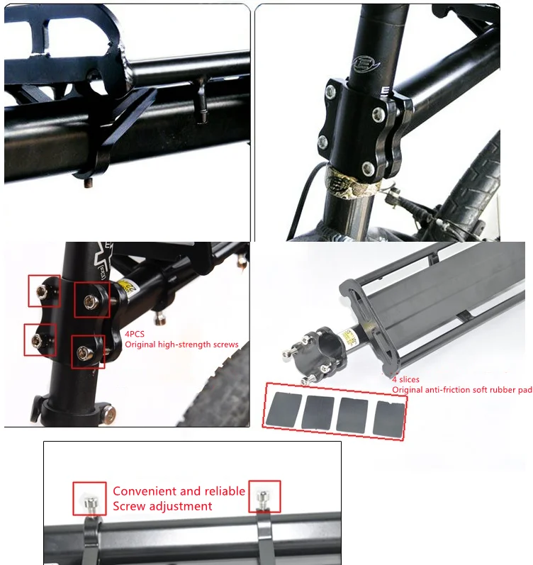 Racks traseiros de montagem rápida para veículos rodoviários, bicicletários