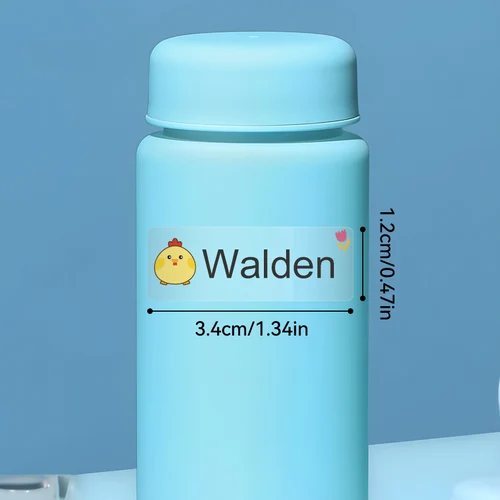 Imagen 2 del producto Pegatinas transparentes personalizadas para niños: etiquetas de nombres impermeables para botellas deportivas, etiquetas escolares personalizadas con multilingüe