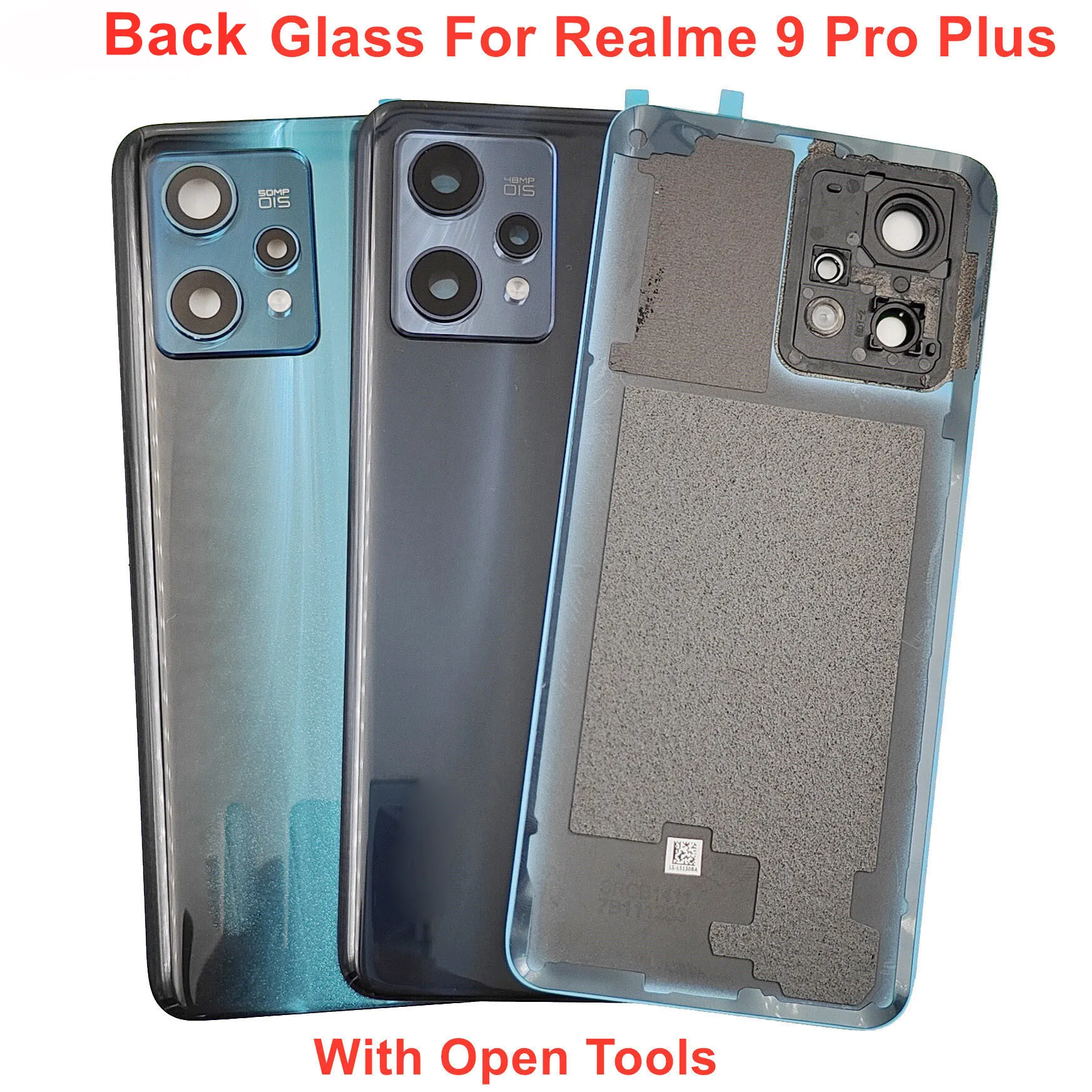 Hard Glass Back Door Lid For Realme 9 Pro Plus Battery Cover Realme 9 Pro+ Rear Housing Panel Case + Camera Lens Adhesive