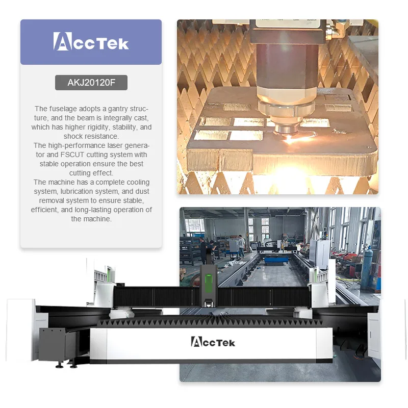 Sistema di taglio laser CNC da 12 m per taglierina laser 20 kW in acciaio, alluminio e rame da 20 mm