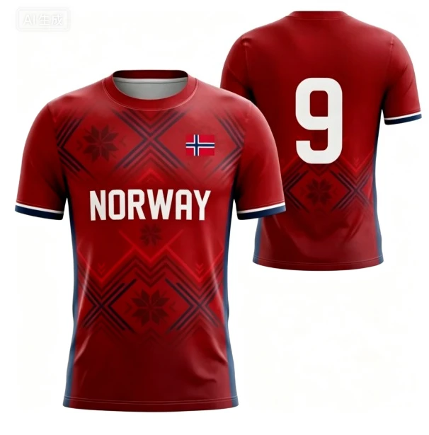Men Snowflake Print Norway Flag Short Sleeve T Shirt Summer Sport Training Casual Daily Wear Tee Top Men Clothing T Shirts