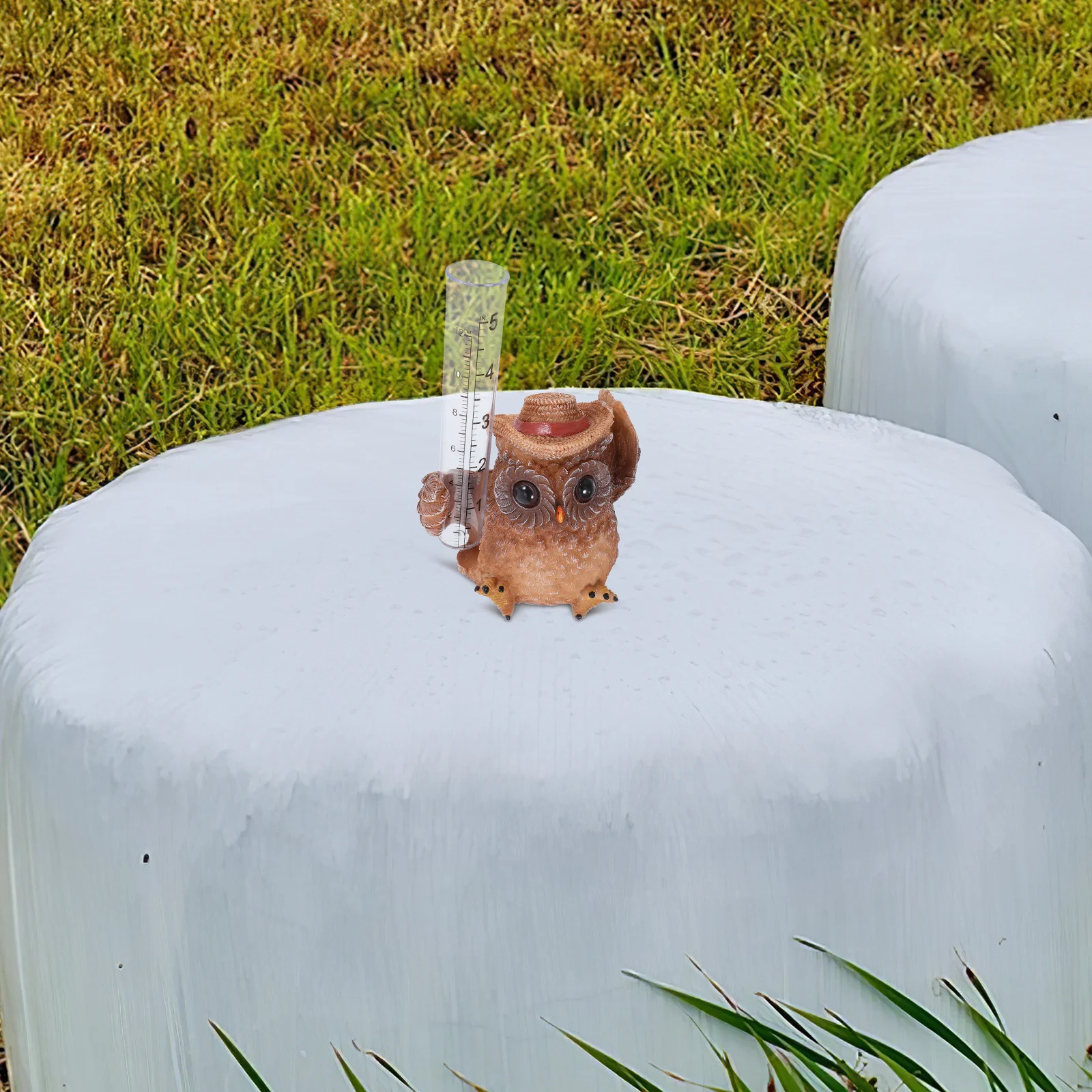 

Owl Rain Gauge Accurate Measuring Tool Cartoon Cute Outdoor Gauges for Yard Decorate Statue