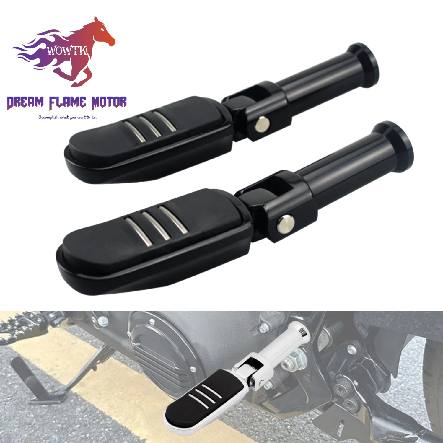 2018-2024 Motorcycle Foot Pegs Passenger Rear Footrest Mount For Harley Fat Boy 114 Softail Street Bob Sport Glide Breakout FXBR