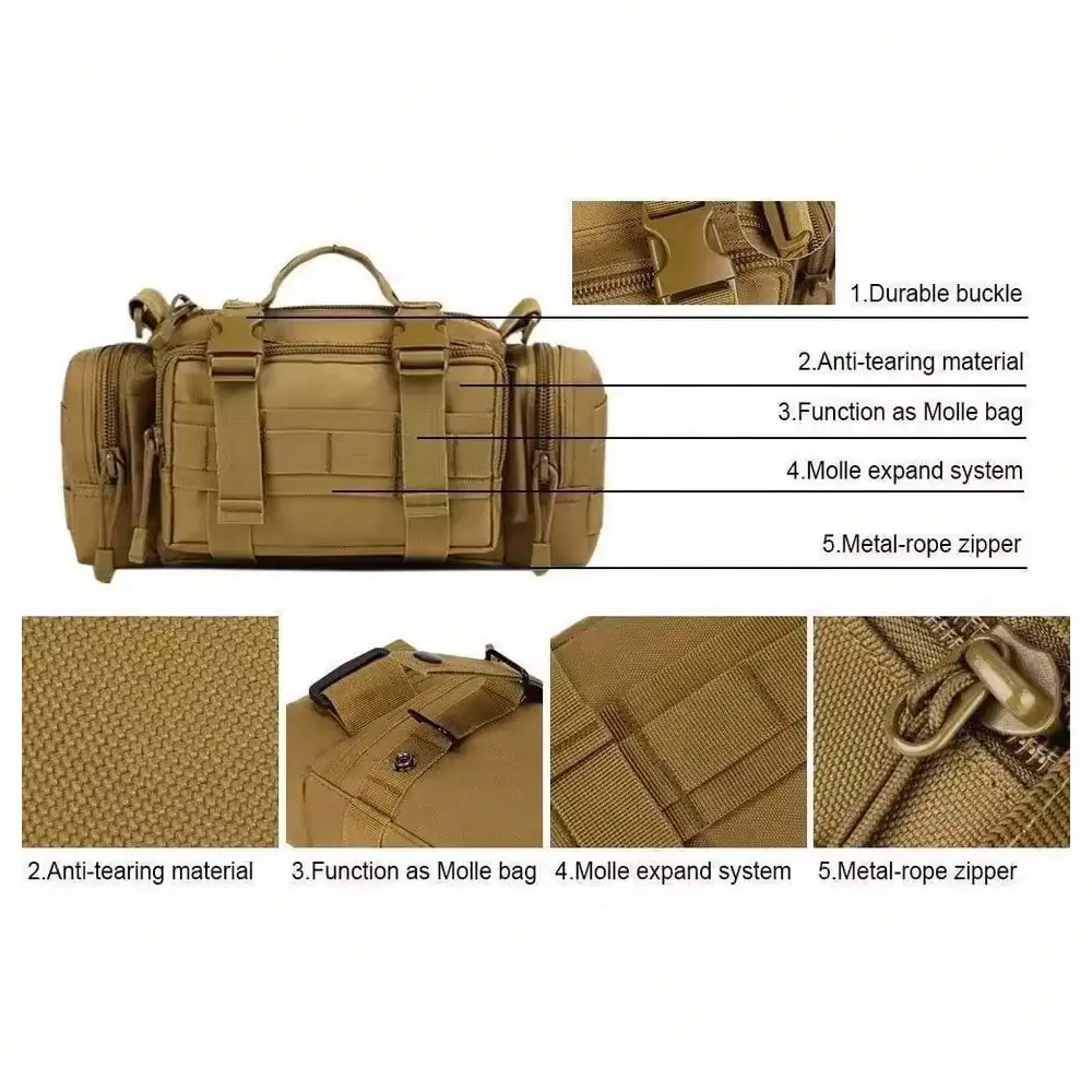 Durable Versatile Crossbody Bag, Outdoor Portable Chest Bag, Bicycle Bag, High Quality Nylon Waist Bag With Adjustable Strap image 5