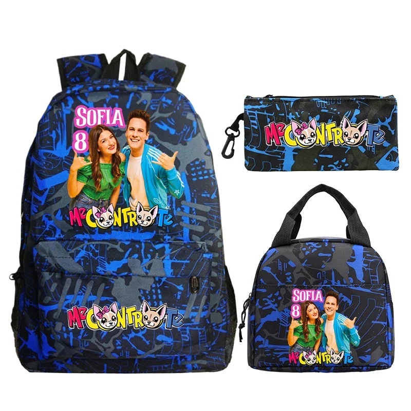 

Me Contro Te Sofia Luigi Backpack Students Schoolbag Boy Girl Large Capacity Travel Rucksack Lunch Bag Pencil Bag 3Pcs set