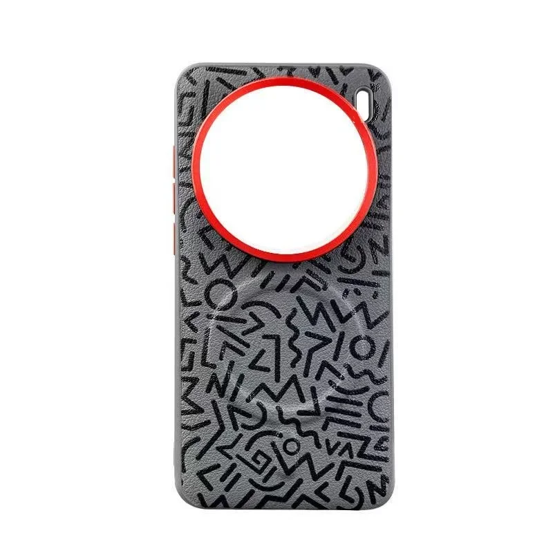 

Magnetic Graffiti Leather Case for Vivo X200 Pro Mini X200S X100 Ultra X100s Metal Len Large Hole+Independent Buttons Hard Cover