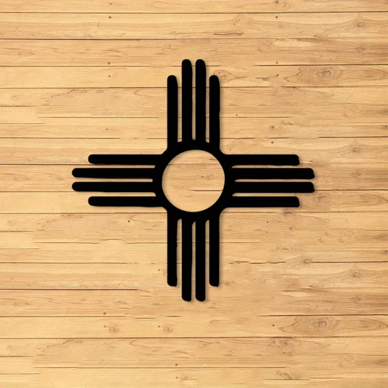 

Southwestern Sun Symbol Iron Metal Wall Art, Rustic Ranch Farmhouse Decor, Boho Wall Hanging, Indoor Outdoor Home Accent