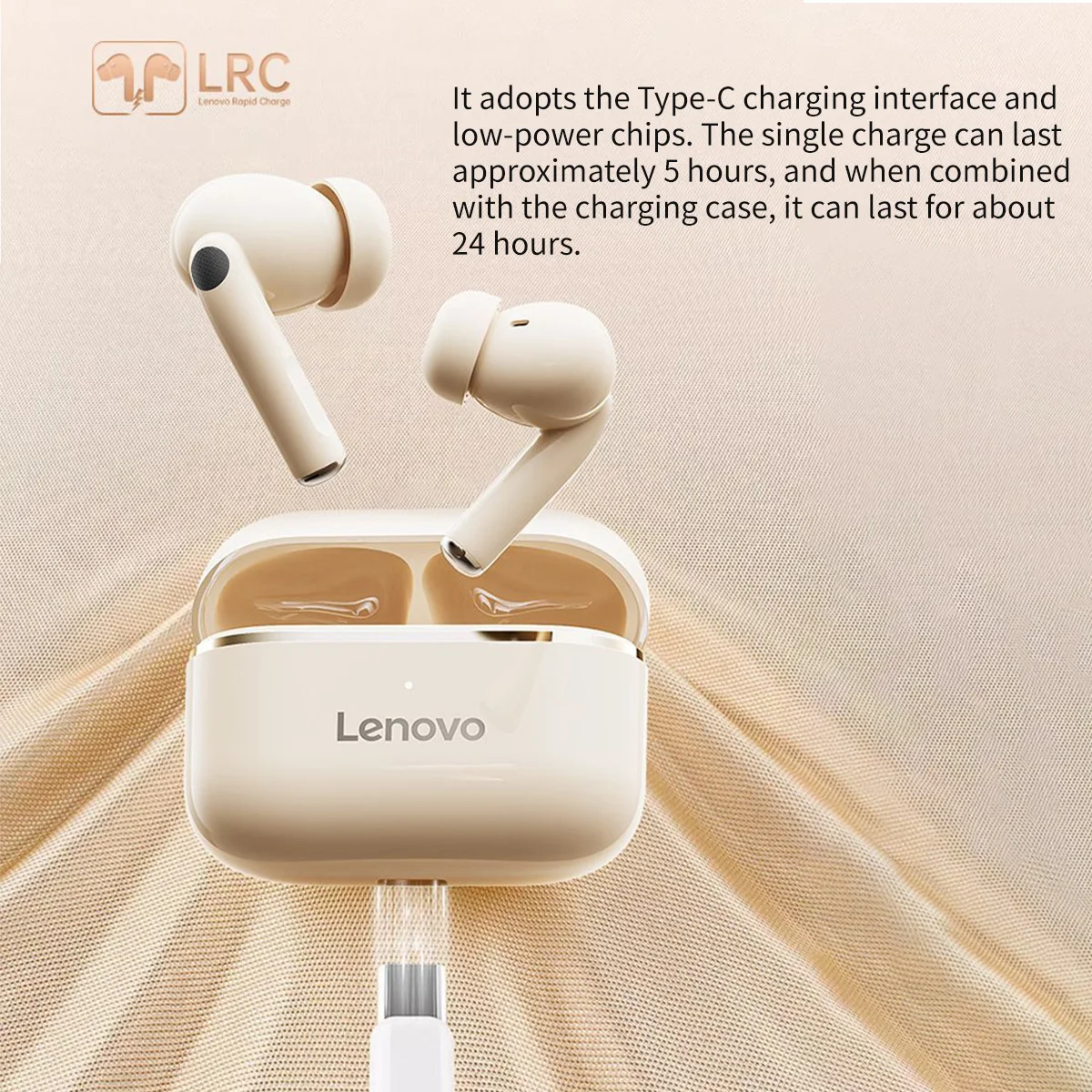 Lenovo EA230 TWS Wireless Earbuds Bluetooth 5.4 Earphones With HD Stereo Sound ENC Noise Reduction Low Latency Gaming Mode Touch