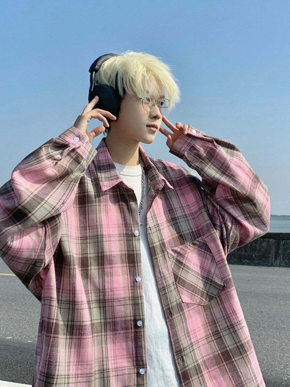 

Cleanfit Men's Cheered Long Sve Casual irt Spring 2025 Faionable Comfortable Polyester Fiber Four Seasons Universal