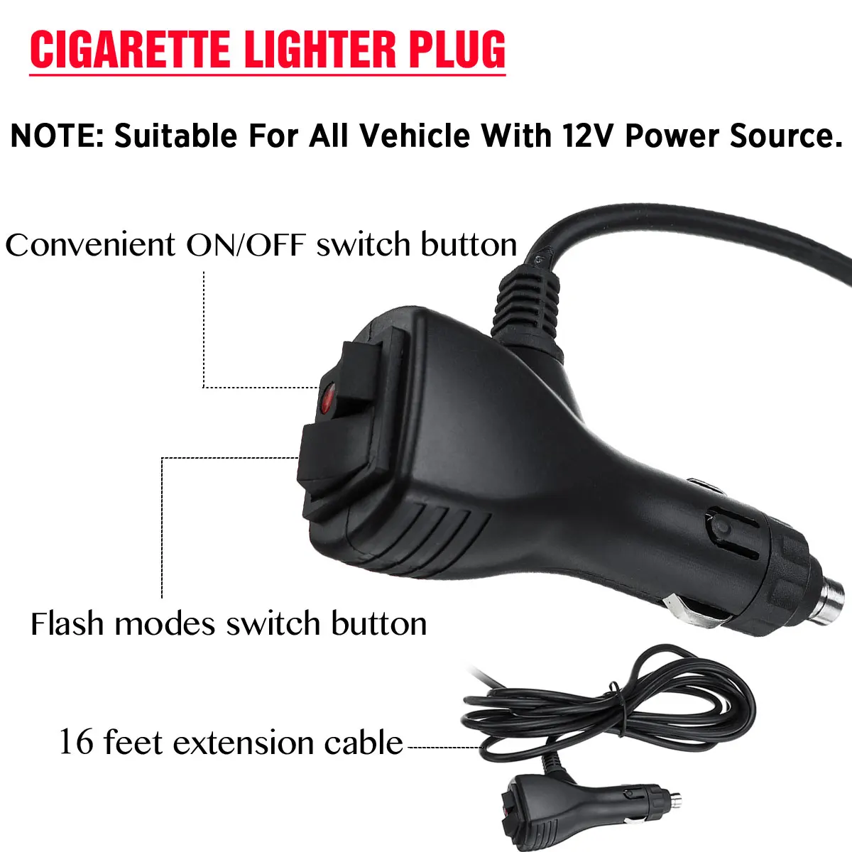 28 Zoll 54 LED Weiß & Bernstein LED Stroboskop-Lichtleiste Blinkende Warnleuchte für Dach Notfall-Warnlampen 7 Blitzmodi Auto LKW – Detail 8