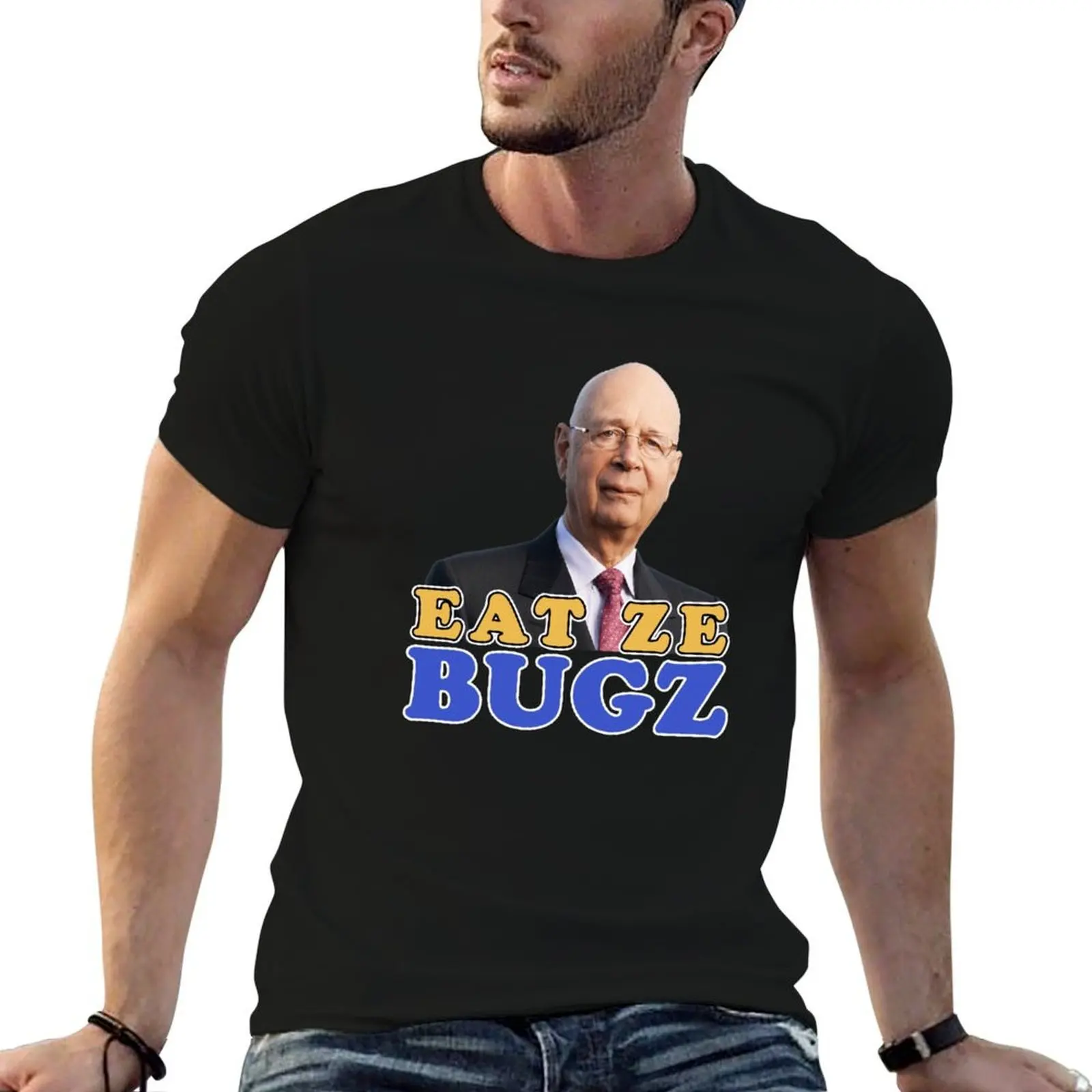

Klaus t cotton graphic T-Shirt t quality Bugz cotton man Ze t - Schwab shirt high shirt 100% man shirt men Eat