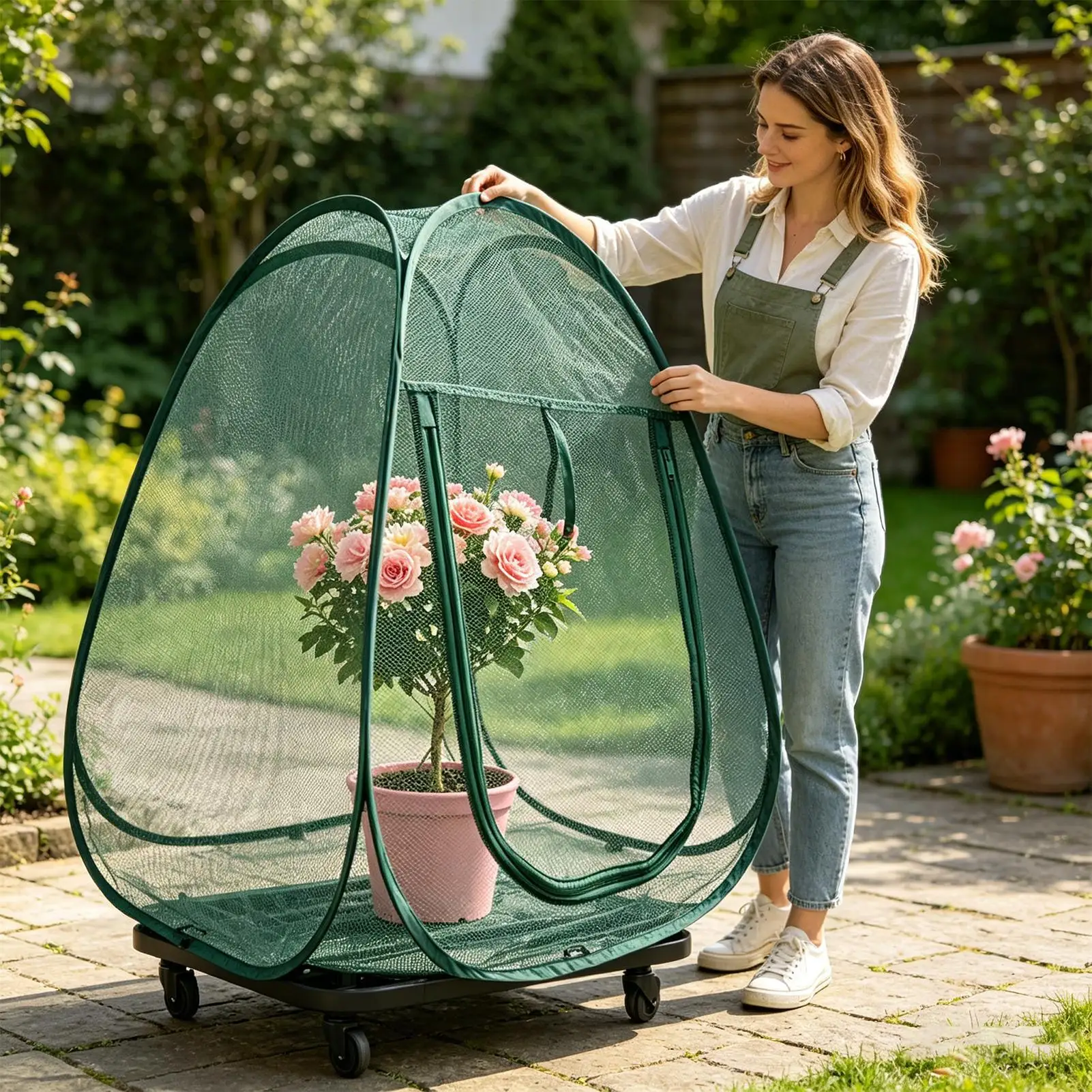 Mesh Plant Cover 28x28x32 Inches Protection Guard Portable Plant Cover Ten for Outdoor Vegetables Strawberries Tomato Backyard