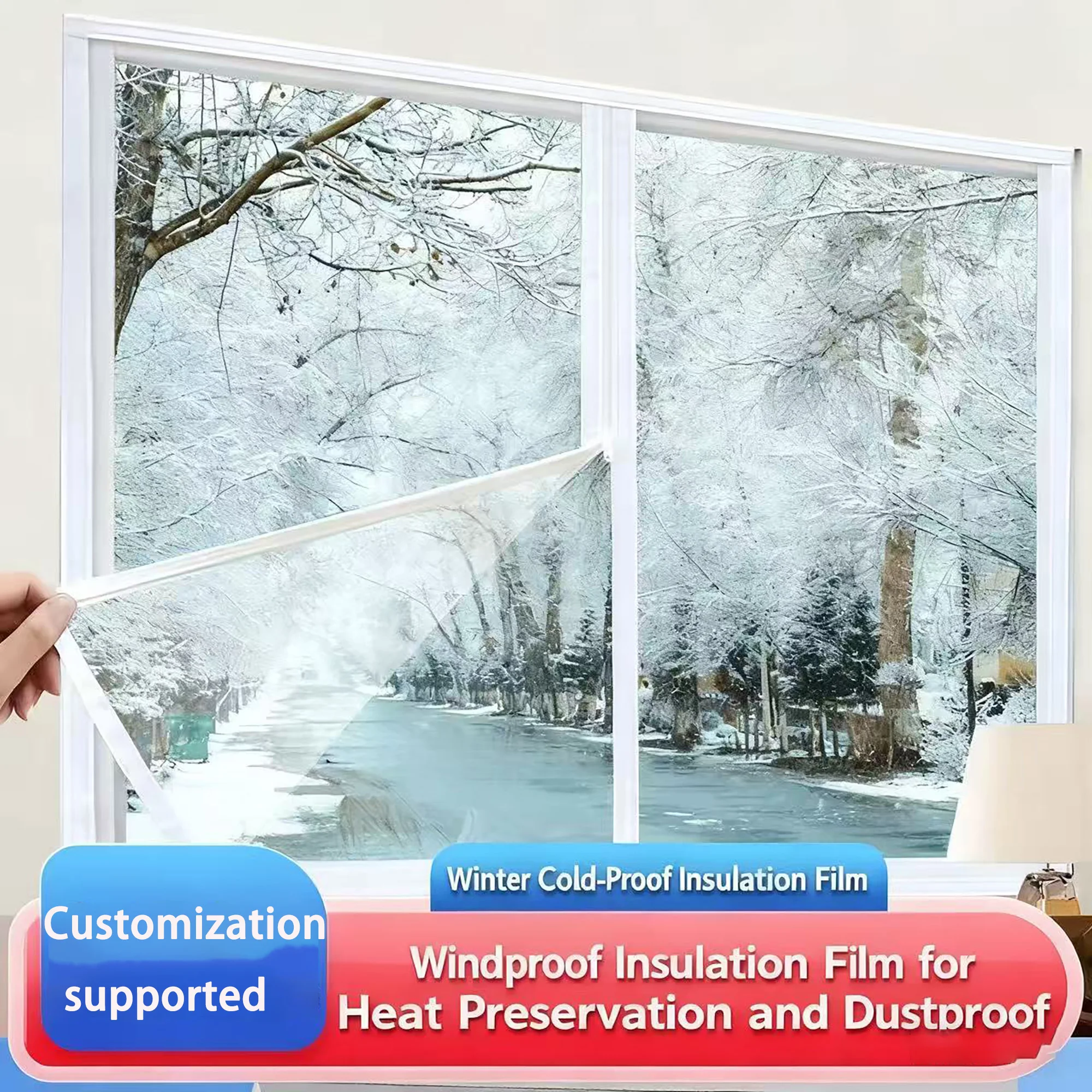

Winter Zipper Style Window Curtains Indoor Windproof Dustproof Warm Cold Insulation Film Kitchen Waterproof Smoke Proof