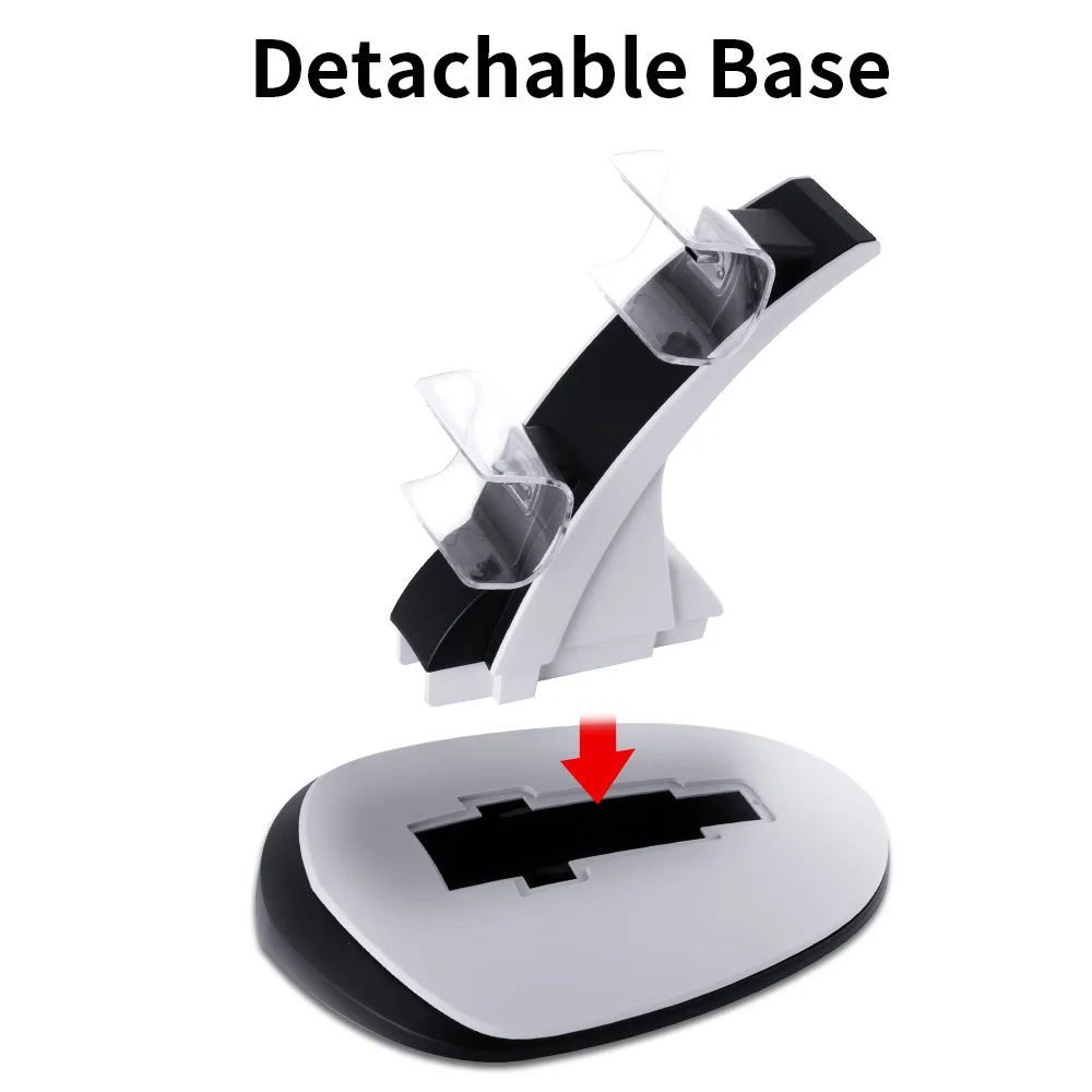 قاعدة شحن مزدوجة سريعة لوحدة التحكم اللاسلكية PS5، محطة شحن سريعة مزدوجة الإحساس من النوع C لملحقات PlayStation5