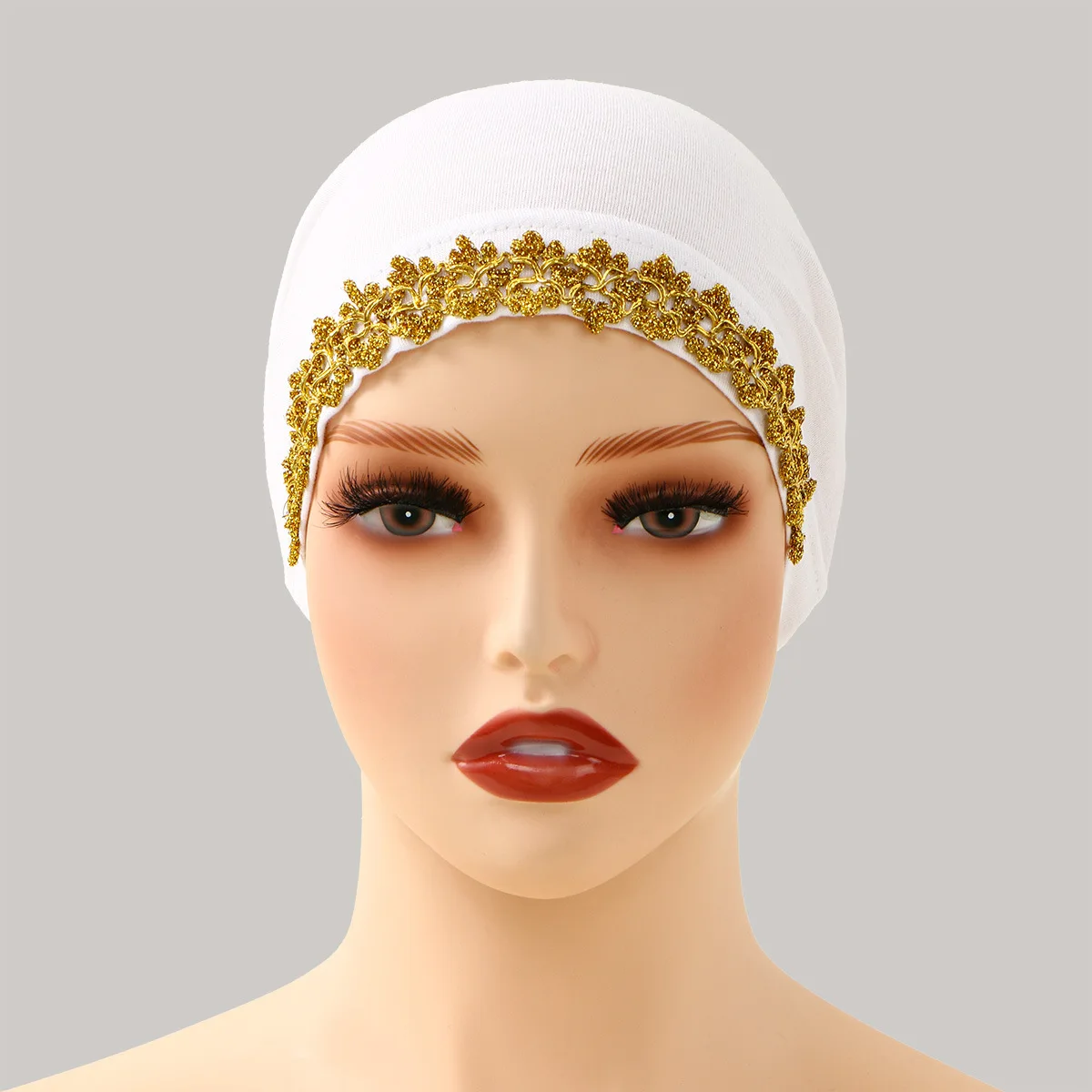 

Роскошные мусульманские шапки-хиджабы, однотонные шапки-тюрбаны, золотые эластичные внутренние шапки-хиджабы, готовые к ношению женский платок на голову под хиджаб, капот