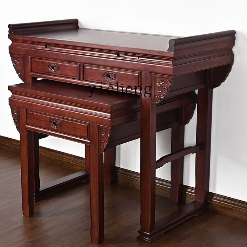 

1 Solid Wood Altar Altar Buddha Shrine Household Incense Burner Table Simple Small Buddha Table