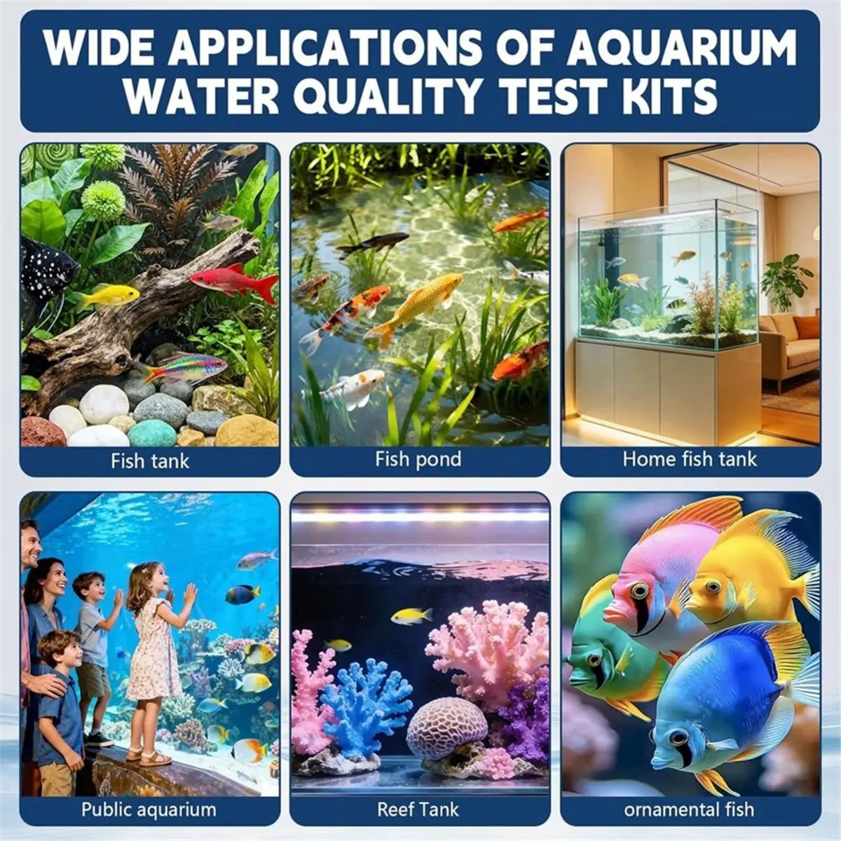 9 in 1 Aquarium Test Strips, 100 Count, Fish Tank Water Test Kit for Freshwater & Saltwater, Tests Nitrate, Nitrite, PH