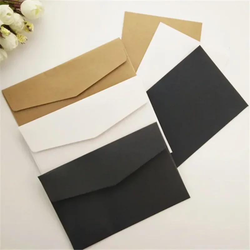 50pcs/pack C6 Retro Hemp Texture Western Envelopes for Wedding Party Invitation Greeting Cards Gift Envelopes Customized