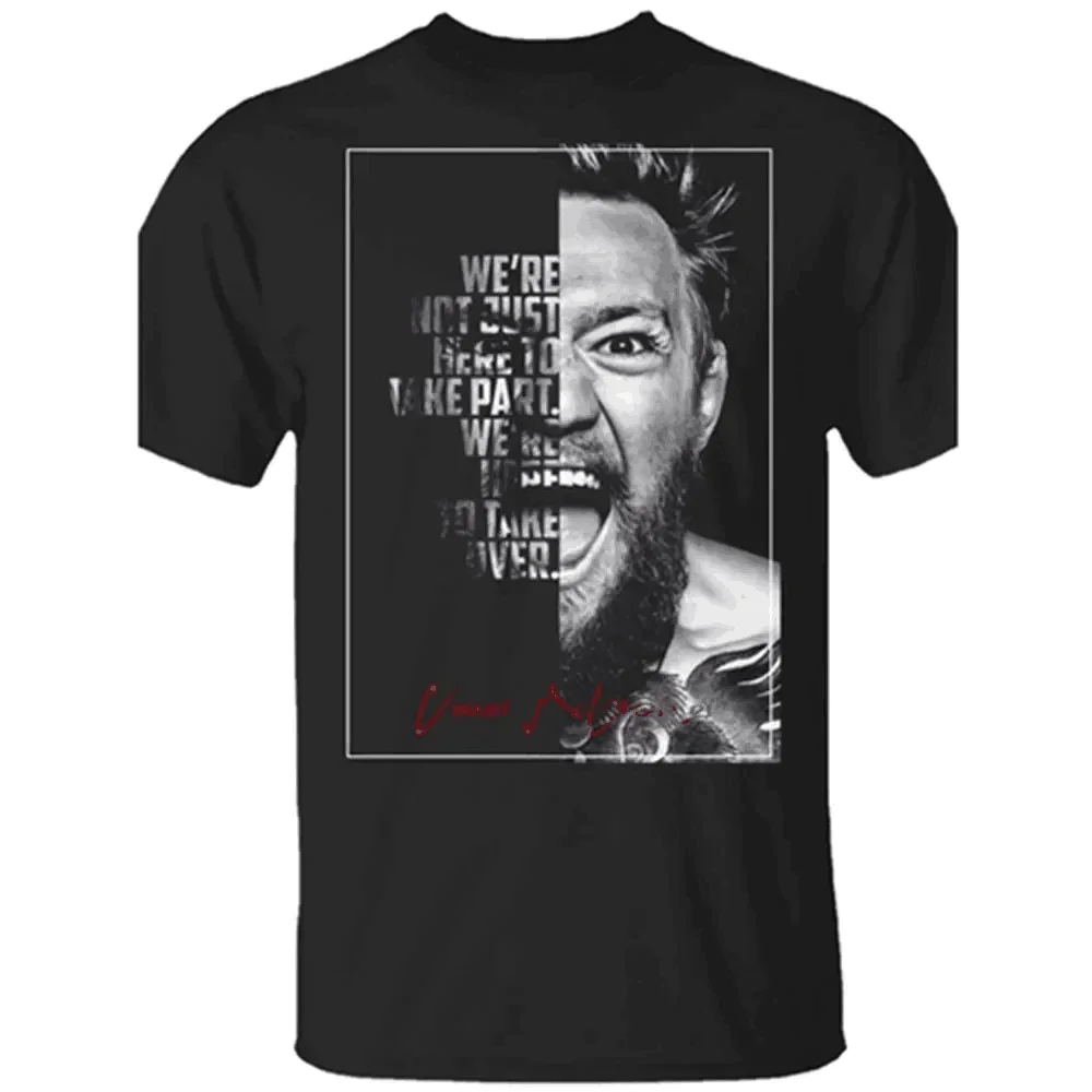 Men T-shirts  Conor McGregor Ultimate Champion Limited Light Luxury Fashion Black Pure Cotton T-Shirt Top Winner UFC Fighting