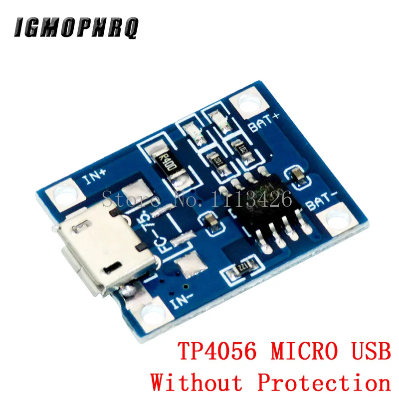 5pcs/lot 5V Micro USB 1A 18650 TP4056 Lithium Battery Charging Board With Protection Charger Module