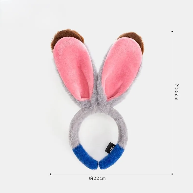 عصابة رأس ديزني Zootopia Judy Nick لطيف الكرتون القطيفة امتصاص الماء الترفيه التقاط صور إكسسوارات الشعر هدية