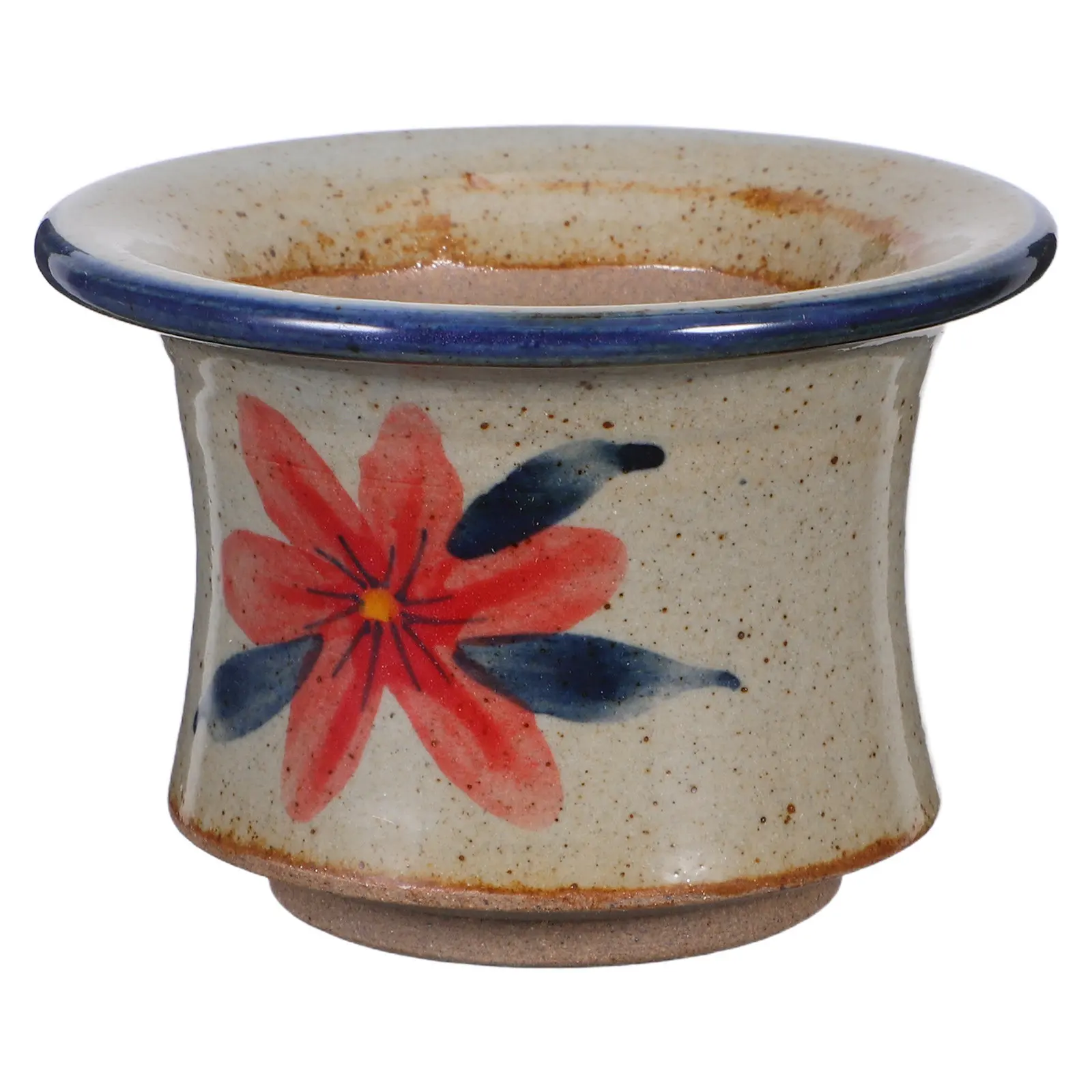 

Расписанный вручную винтажный керамический цветочный горшок в деревенском стиле, декоративный горшок для суккулентов, настольный кашпо для бонсай, подставка для цветов