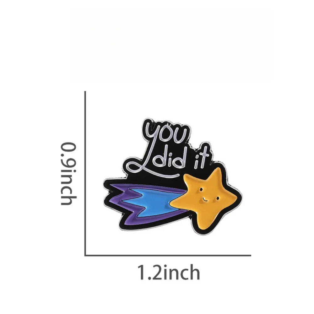 4pcs You Did It Healing Star Brooch Self Discipline Rewards Encourage Bag Decoration Pins Sending Heartwarming Gifts To Friends
