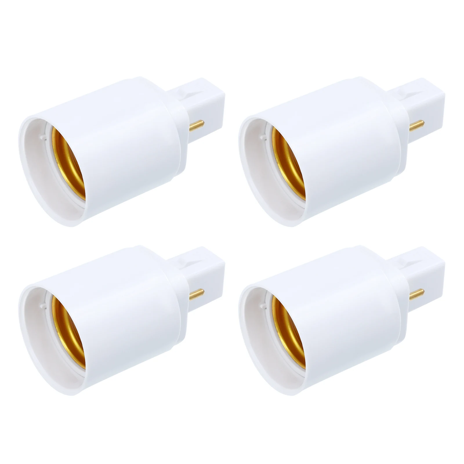 4 Pcs G24D To E27 Lamp Socket Adapter Conversion Bulb Holder Metal Base Sturdy Shell Durable Lightweight Easy Install Travel