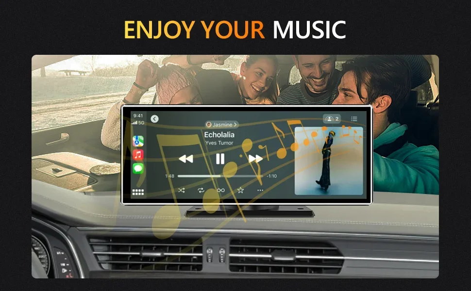 Srnubi 10,26/11,26" Auto Carplay Android Auto DVR 4K Kamera Android Auto Dashcam Fahrvideo-Rekorder GPS-Navigation Armaturenbrett – Detail 4