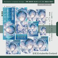 8PCS NIJISANJI Vtuber Ike Eveland Anime Acrylic Badge Brooch DIY Decoration Keychains Laser Ticket Postcard Collection Gifts